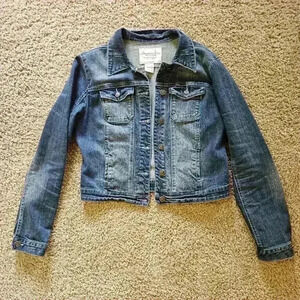 American Rag Dark Wash Distressed Denim/ Jean Jacket, Size Large